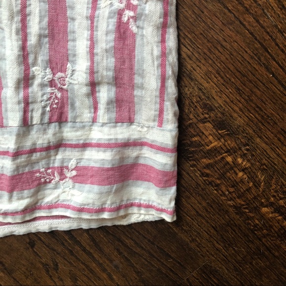 Everly Red and Blue Striped Boho Mini Dress Sz Sm - Picture 5 of 6